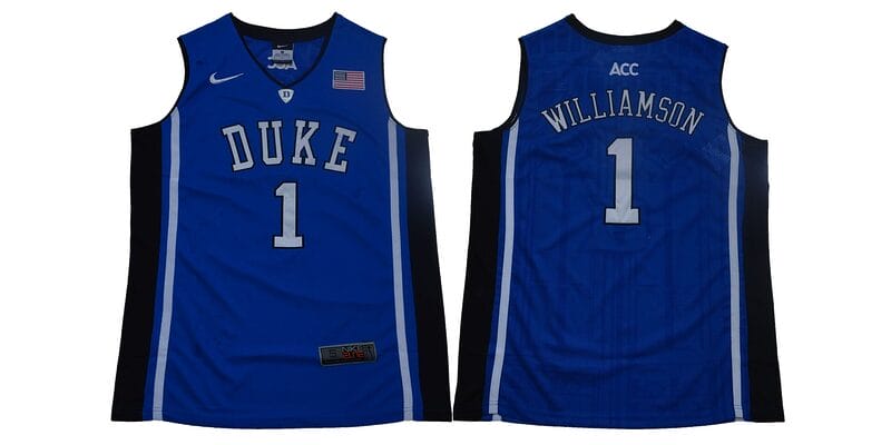 Williamson Jersey Duke Blue Devils #1 Basketball NCAA Basketball Jersey Blue Elite