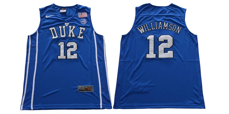 Williamson Jersey Duke Blue Devils #12 Basketball NCAA Basketball Jersey Blue