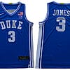 Jones Jersey #3 Duke Blue Devils Basketball NCAA Basketball Jersey Blue