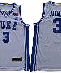 Jones Jersey #3 Duke Blue Devils Basketball NCAA Basketball Jersey New White