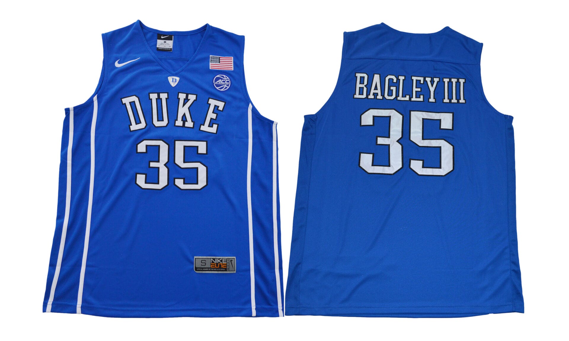 Bagley III Jersey #35 Duke Blue Devils Basketball NCAA Basketball Jersey Blue V-Neck
