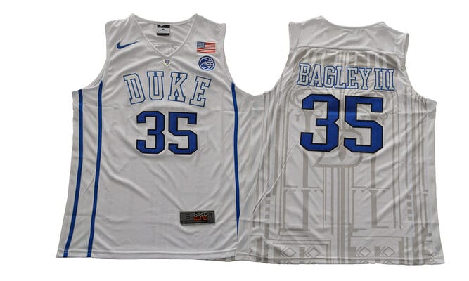 Bagley III Jersey #35 Duke Blue Devils Basketball NCAA Basketball Jersey White