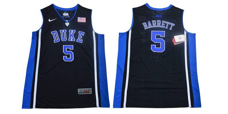 RJ Barrett Jersey Duke Blue Devils #5 Basketball NCAA Basketball Jersey Black Elite