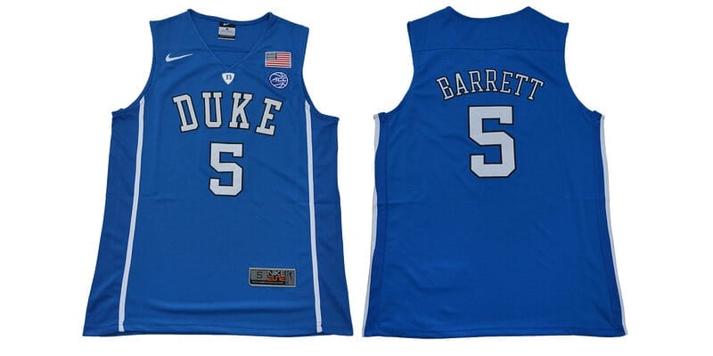 RJ Barrett Jersey Duke Blue Devils #5 Basketball NCAA Basketball Jersey Blue