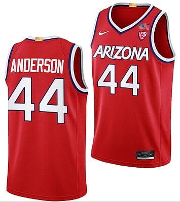 Dylan Anderson Jersey #44 Arizona Wildcats College Basketball Red