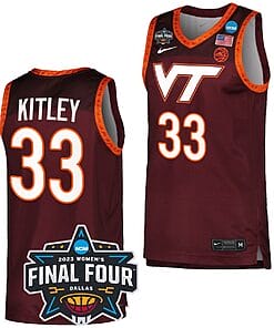 Elizabeth Kitley Jersey Virginia Tech Hokies College Basketball 2023 NCAA March Madness Final Four Maroon #33