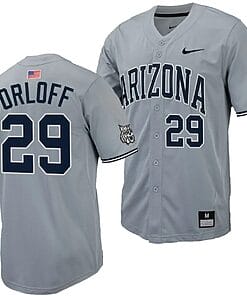 Eric Orloff Jersey #29 Arizona Wildcats Replica Baseball Full-Button Gray