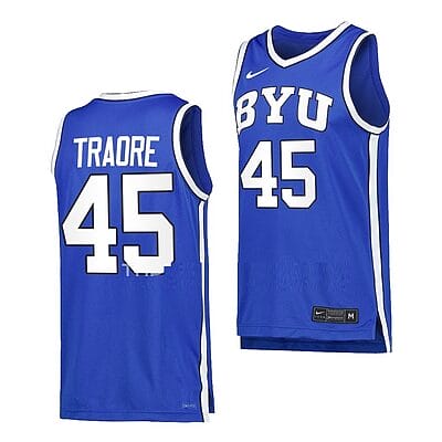 Fousseyni Traore Jersey #45 BYU Cougars College Basketball Replica Royal