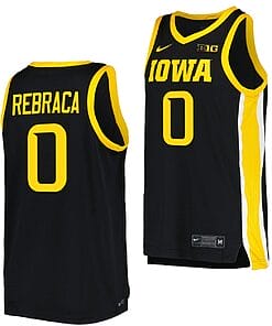 Filip Rebraca Jersey #0 Iowa Hawkeyes College Basketball Black