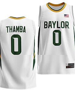 Flo Thamba Jersey #0 Baylor Bears College Basketball Home White