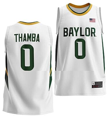 Flo Thamba Jersey #0 Baylor Bears College Basketball Home White