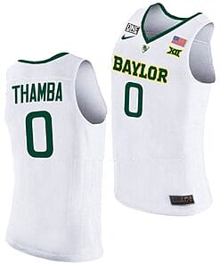 Flo Thamba Jersey #0 Baylor Bears College Basketball White