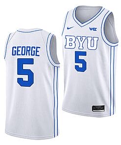 Gideon George Jersey #5 BYU Cougars College Basketball White