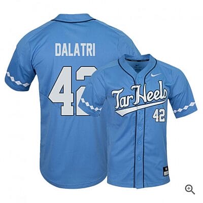 Gianluca Dalatri Jersey #42 North Carolina Tar Heels Baseball NCAA College Blue Elite Alumni