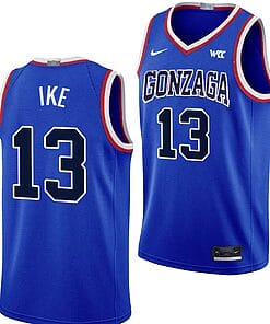 Graham Ike Jersey #13 Gonzaga Bulldogs Throwback Basketball uniform 2023-24 Blue
