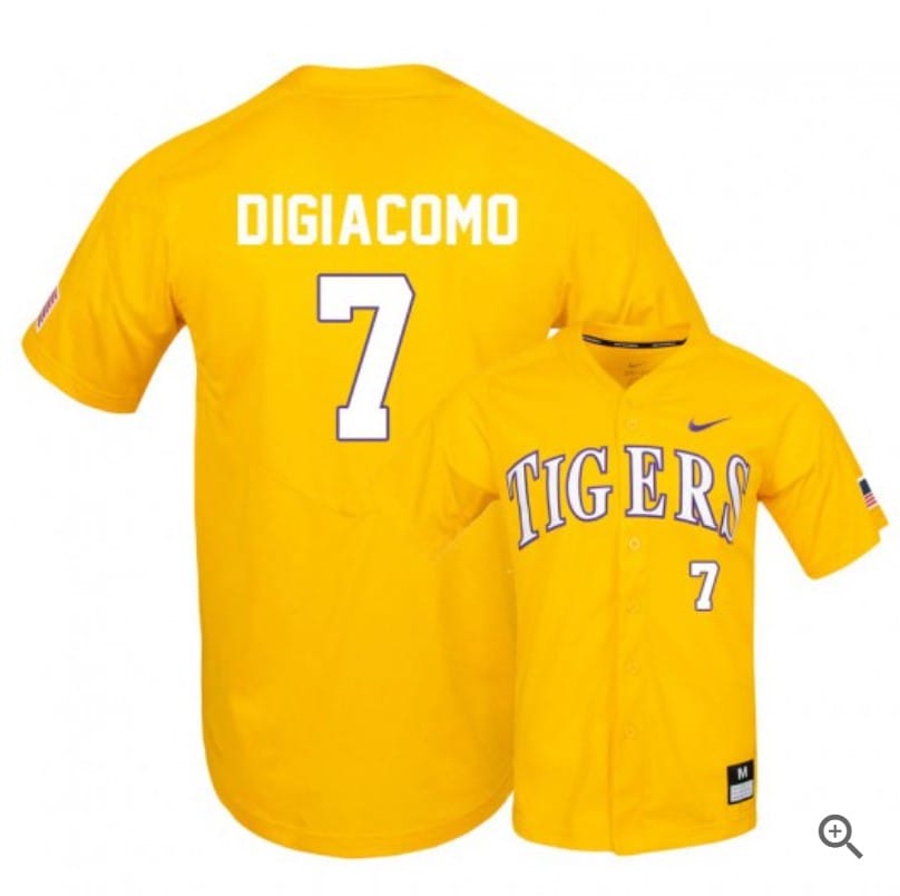 Giovanni DiGiacomo Jersey #7 Lsu Tigers Baseball NCAA College Yellow Elite Alumni