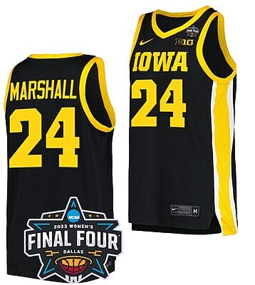 Gabbie Marshall Jersey #24 Iowa Hawkeyes College Basketball 2023 National Championship Bound Black