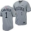 Garen Caulfield Jersey #1 Arizona Wildcats Replica Baseball Full-Button Gray