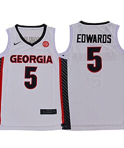 Anthony Edwards Jersey #5 Georgia Bulldogs NCAA Basketball Red Black White