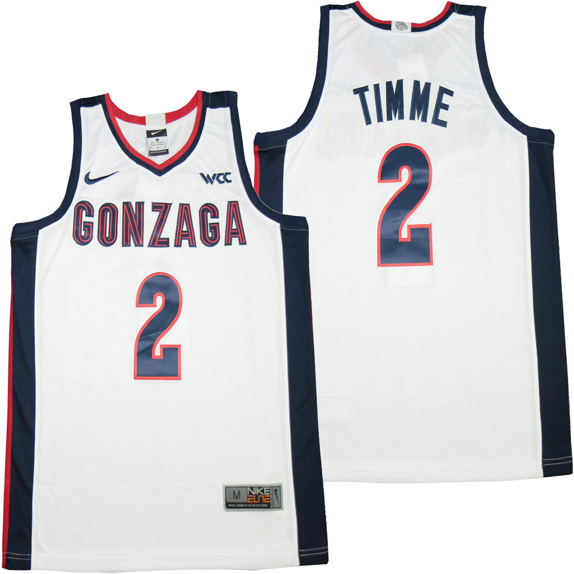 Drew Timme Jersey #2 Gonzaga Bulldogs NCAA Basketball White