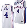 Gradey Dick Jersey Kansas Jayhawks College Basketball 2023 NCAA March Madness White #4