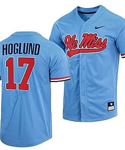 Gunnar Hoglund Jersey #17 Ole Miss Rebels College Baseball Blue