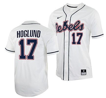 Gunnar Hoglund Jersey #17 Ole Miss Rebels College Baseball White