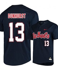 Hayden Dunhurst Jersey #13 Ole Miss Rebels Baseball NCAA College Black Alumni