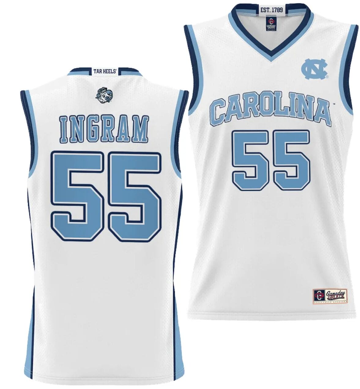 Harrison Ingram Jersey #55 UNC Tar Heels NIL College Basketball Lightweight White