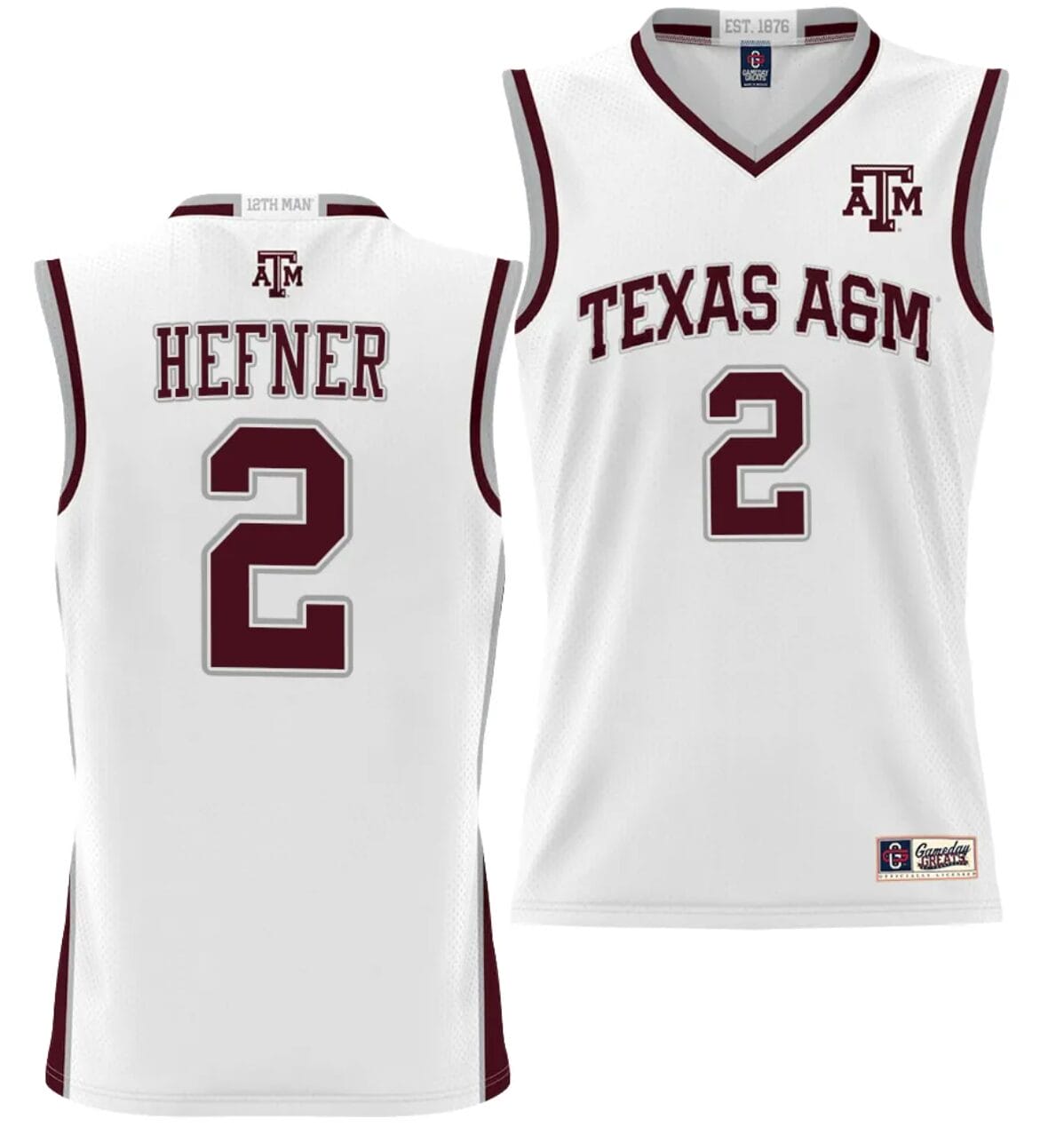 Hayden Hefner Jersey #2 Texas Aggies NIL College Basketball Jersey Lightweight White