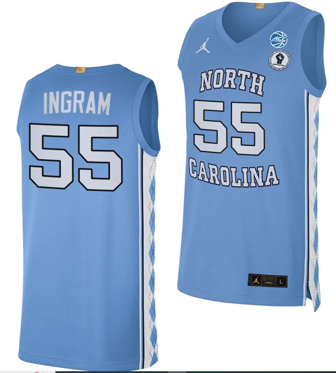 Harrison Ingram Jersey #55 North Carolina Tar Heels College Basketball Blue