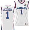 Hunter Dickinson Jersey #1 Kansas Jayhawks NIL College Basketball Lightweight White