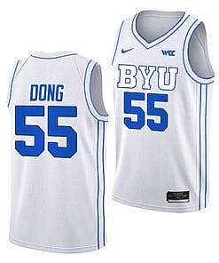 Hao Dong Jersey #55 BYU Cougars College Basketball White