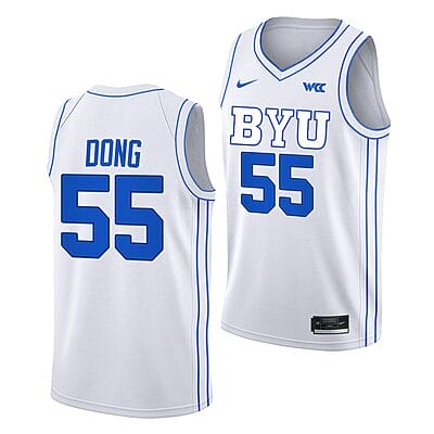 Hao Dong Jersey #55 BYU Cougars College Basketball White