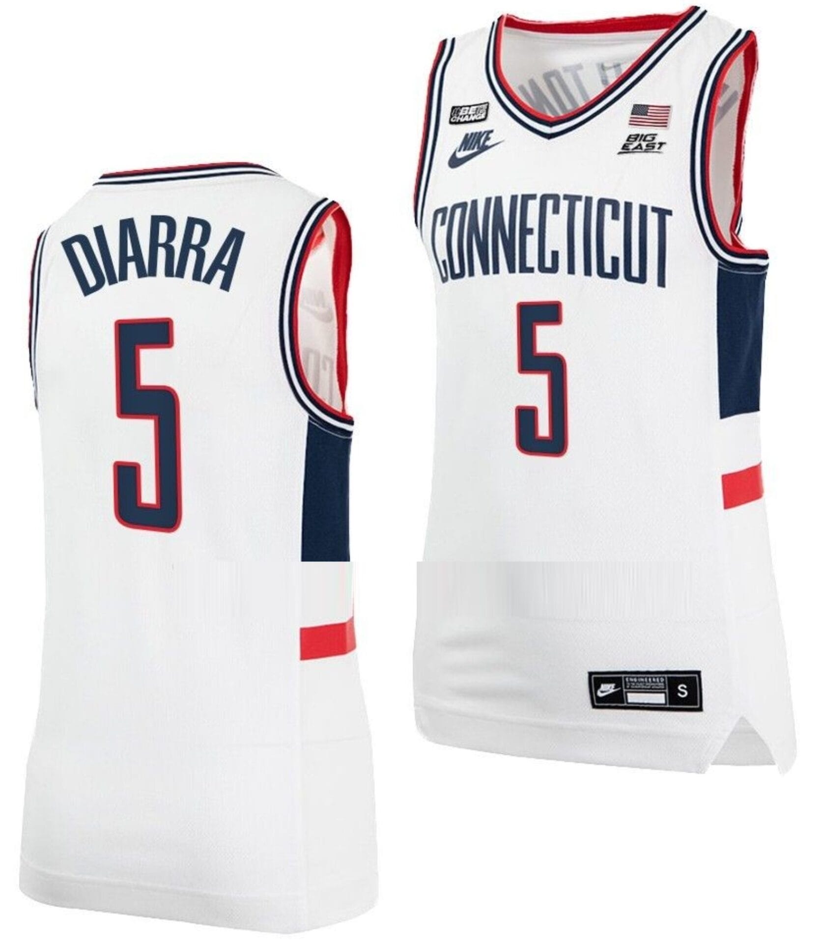 Hassan Diarra Jersey #5 UConn Huskies College Basketball Alumni White