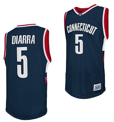 Hassan Diarra Jersey #5 UConn Huskies College Basketball Navy Retro