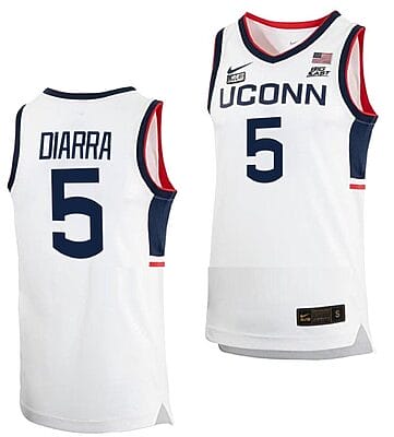 Hassan Diarra Jersey #5 UConn Huskies College Basketball White Replica