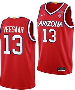 Henri Veesaar Jersey #13 Arizona Wildcats College Basketball Red