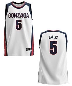 Hunter Sallis Jersey #51 Gonzaga Bulldogs College Basketball White