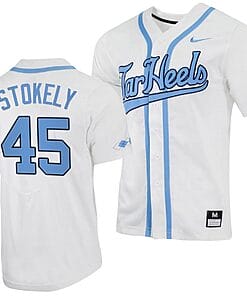 Hunter Stokely Jersey #45 North Carolina Tar Heels Baseball White Full-Button