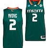 Isaiah Wong Jersey #2 Miami Hurricanes 2023 NCAA March Madness Green College Basketball