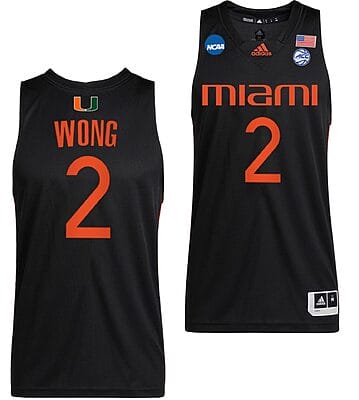 Isaiah Wong Jersey Miami Hurricanes College Basketball 2022 NCAA March Madness Sweet Black #2