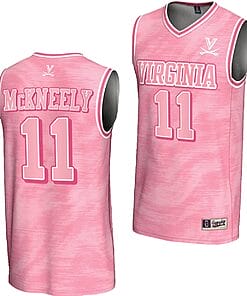 Isaac McKneely Jersey #11 Virginia Cavaliers College Basketball Lightweight Pink