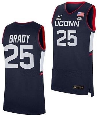 Ice Brady Jersey #25 UConn Huskies College Basketball Navy Replica