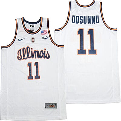 Ayo Dosunmu Jersey #11Fighting Illini Orange University College Basketball White