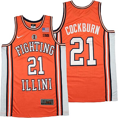 Kofi Cockburn Jersey #21 Illinois Fighting Illini Orange NCAA Basketball Jerseys