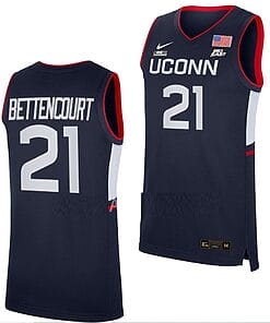 Ines Bettencourt Jersey #21 UConn Huskies College Basketball Navy Replica