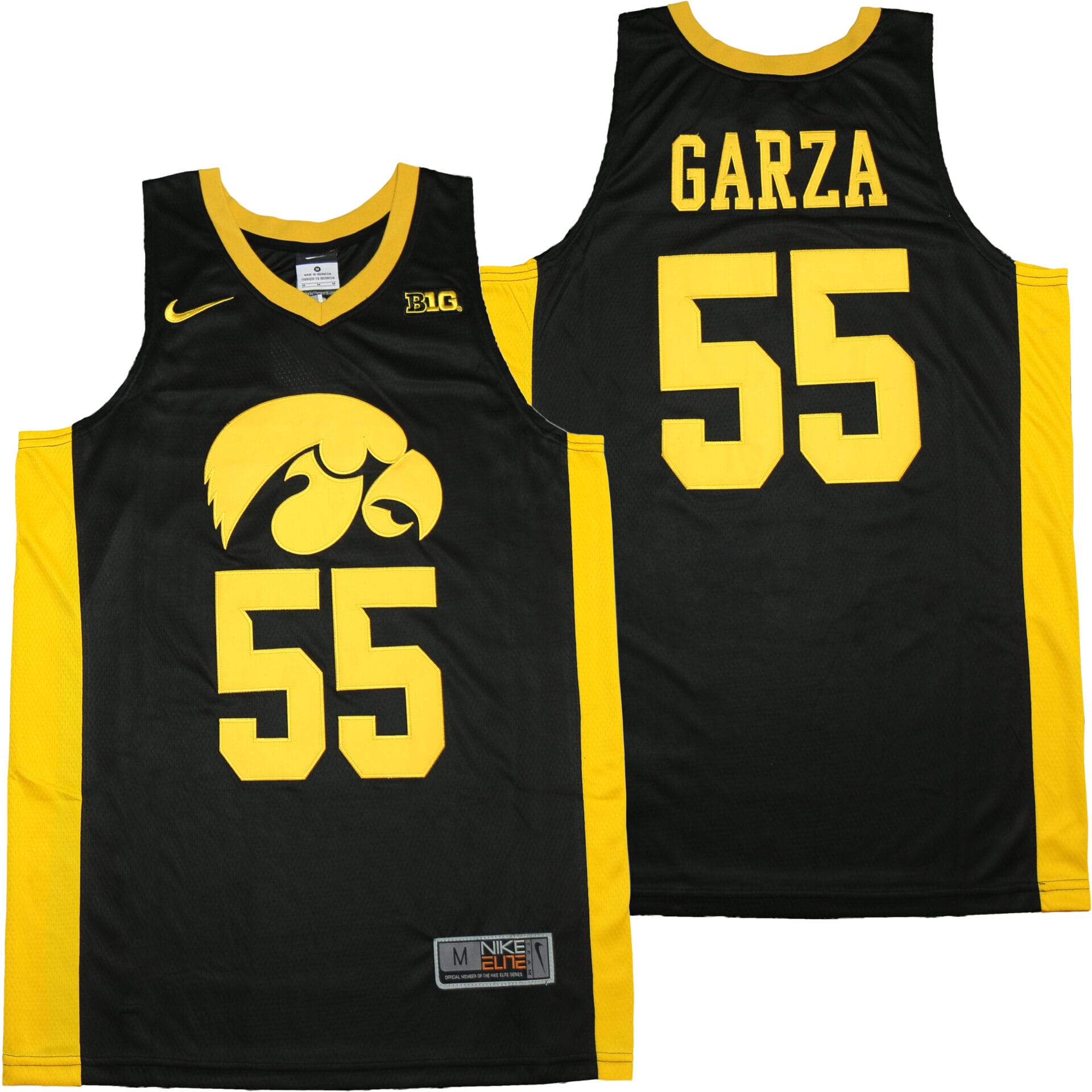Luka Garza Jersey #55 Iowa Hawkeyes NCAA Basketball Black Yellow