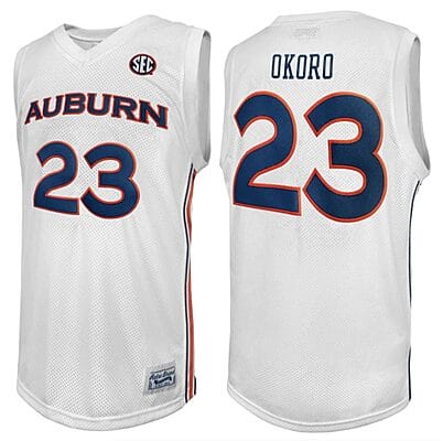 Isaac Okoro Jersey #23 Auburn Tigers College Basketball White