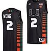 Isaiah Wong Jersey #2 Miami Hurricanes College Basketball Black